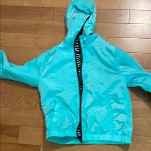teal windbreaker/raincoat